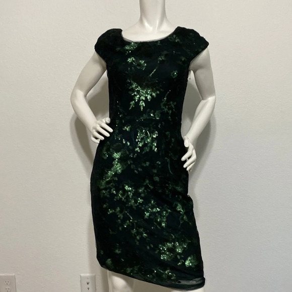 Antonio Melani Gwen Sequin Mesh Sheath Cocktail Dress - Picture 2 of 7
